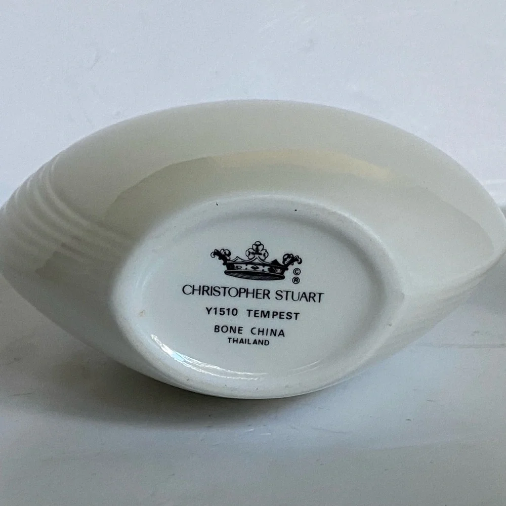 Art Deco Vase Christopher Stuart Tempest Bone China Y1510 White 6.5” Vintage EUC